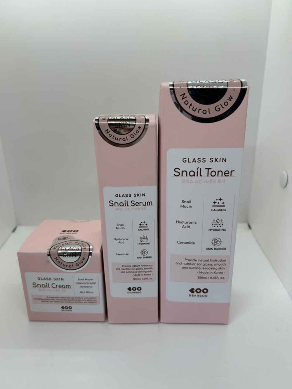 Korean Snail Mucin Skincare Set Toner Serum Cream Glass Skin Hydrating K-Beauty